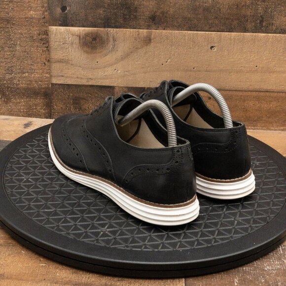 COLE HAAN ORIGINALGRAND WOMEN BUSINESS CASUAL SHOE BLACK LEATHER WINGTIP SZ 9.5B - Picture 6 of 9
